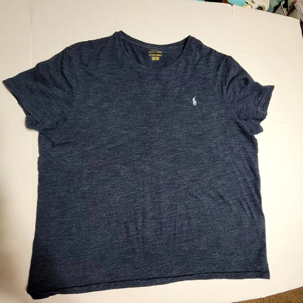 Ralph Lauren Mens Knit Jersey Polo, Size XL, Short Sleeves Blue